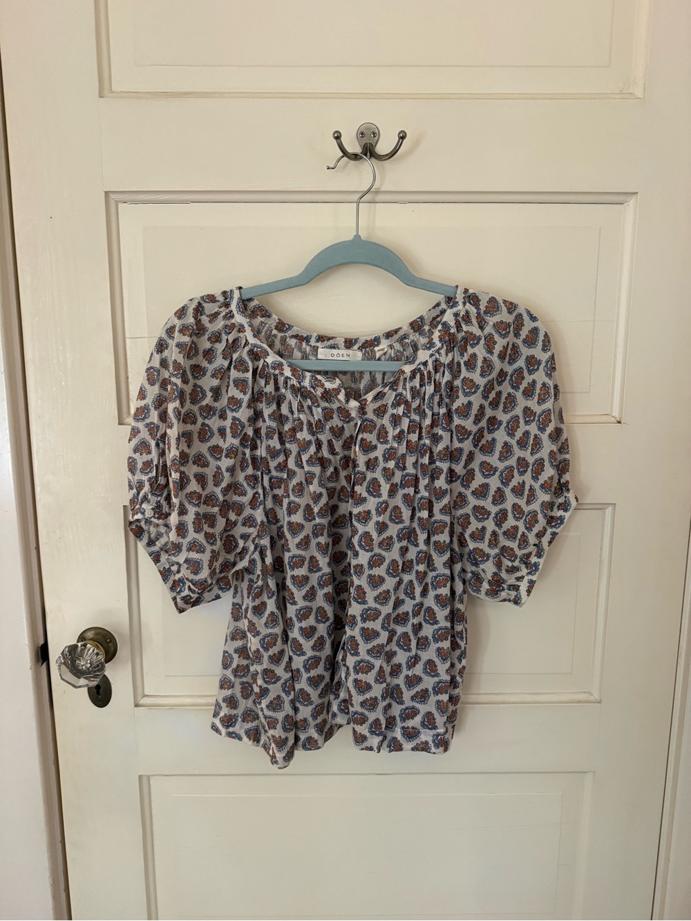 Doen June Top in Ivory Meadow - Size XS